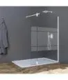 Paroi de douche blanc fixe avec charnières articulées
