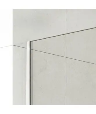 Paroi de douche blanc fixe avec charnières articulées