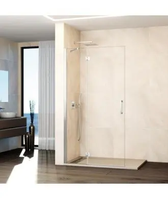 Paroi de douche 1 fixe plus 1 pivotant sans fermeture Verre Glass GME en Melonbath | Écrans de salle de bains | Offres