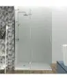Paroi de douche 1 fixe plus 1 pivotant sans fermeture Verre Glass