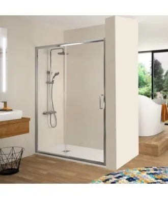 Paroi de douche fixe plus porte coulissante Bella Kassandra en Melonbath | Écrans de salle de bains | Offres