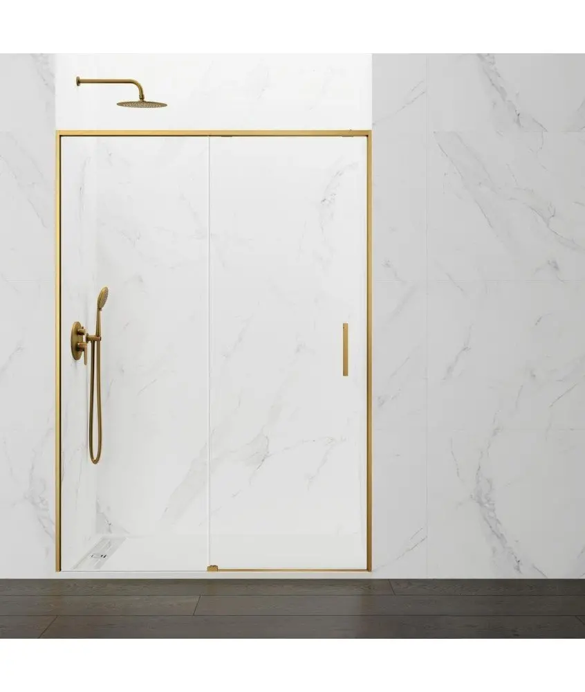 Paroi de douche fixe et coulissante en or brossé Twenty GME en Melonbath | Écrans de salle de bains | Offres