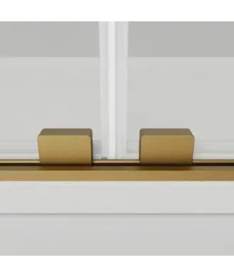 Paroi de douche frontal en or brossé avec 2 fixes et 2 coulissants Twenty