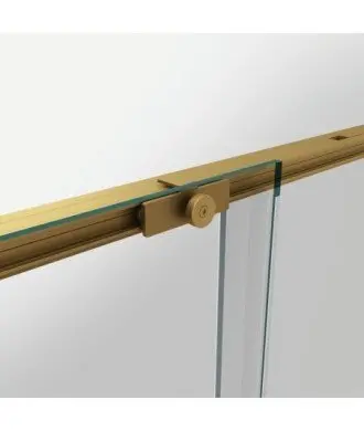 Paroi de douche frontal en or brossé avec 2 fixes et 2 coulissants Twenty