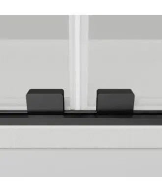 Paroi de douche avant en noir mat 2 fixes et 2 coulissants Twenty