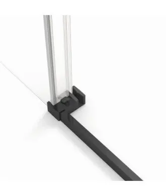 Paroi de douche avant en noir mat 2 fixes et 2 coulissants Twenty