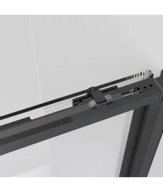 Paroi de douche avant en noir mat 2 fixes et 2 coulissants Twenty