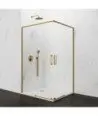 Paroi de douche d'angle coulissant en or brossé Twenty