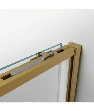 Paroi de douche d'angle coulissant en or brossé Twenty