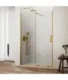 Paroi de douche frontal en or brossé 1 fixe et 1 coulissant Kenna