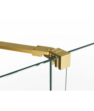 Paroi de douche frontal en or brossé 1 fixe et 1 coulissant Kenna