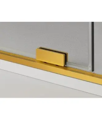 Paroi de douche frontal en or brossé 1 fixe et 1 coulissant Kenna