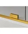 Paroi de douche fixe Kenna en or brossé avec porte coulissante sans serrure