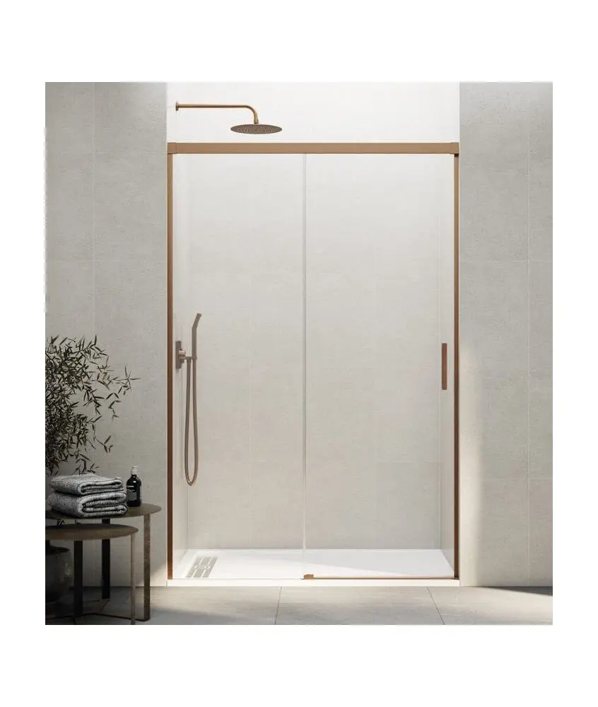 Paroi de douche en cuivre, 1 fixe et 1 coulissante Basic GME en Melonbath | Écrans de salle de bains | Offres