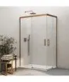 Paroi de douche d'angle basique en cuivre avec 2 fixes et 2 coulissants Basic