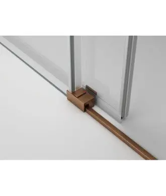 Paroi de douche d'angle basique en cuivre avec 2 fixes et 2 coulissants Basic