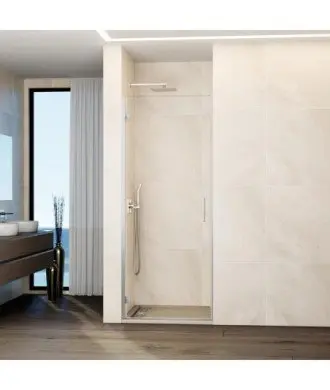 Paroi de douche avec 1 porte battante et charnières en verre Glass