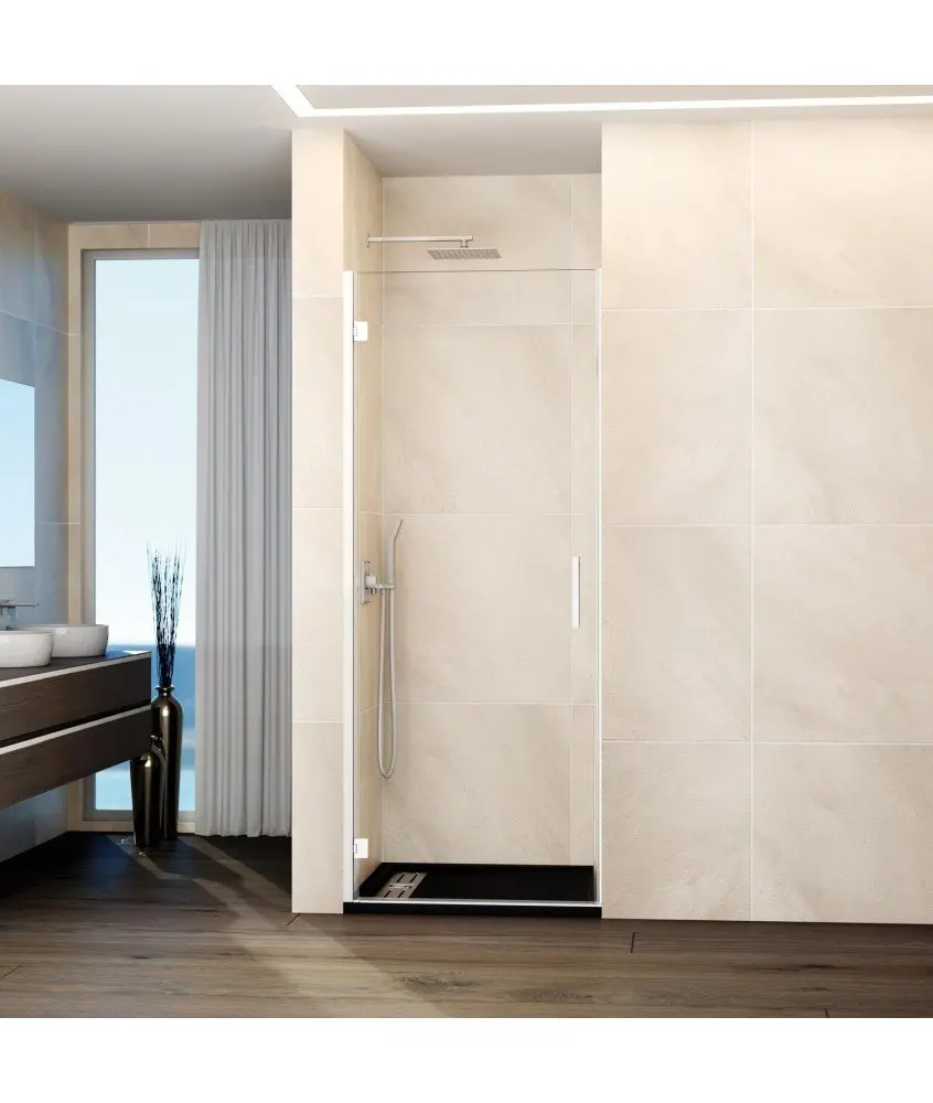 Paroi de douche avec 1 porte pliante blanc mat Glass GME en Melonbath | Écrans de salle de bains | Offres