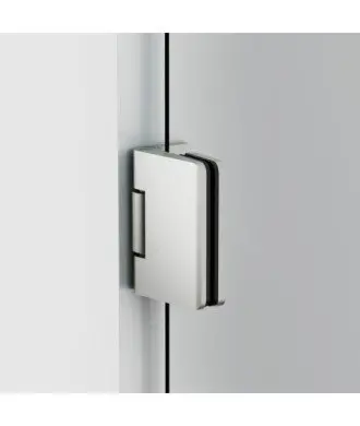 Paroi de douche battante nickel 1 porte avec charnières murales Glass