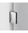 Paroi de douche battante nickel 1 porte avec charnières murales Glass