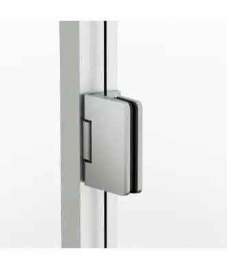 Paroi de douche nickel avec 1 porte battante et charnières Glass