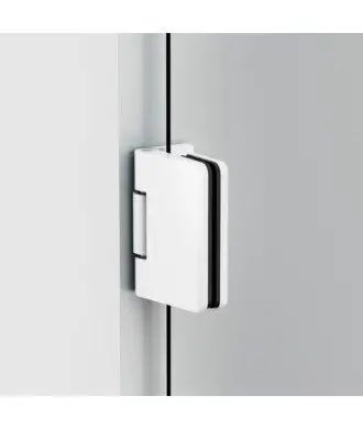 Paroi de douche 1 porte en verre blanc mat,à charnières à fixation murale