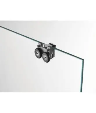 Paroi de douche en or brossé, 1 fixe et 1 coulissante Basic