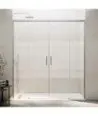 Paroi de douche nickel avec 2 panneaux fixes et 2 coulissants Basic