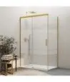 Paroi de douche rectangulaire basique en or brossé