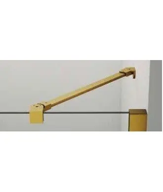 Paroi de douche en or brossé, 1 fixe + 1 articulée, charnières en verre
