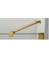 Paroi de douche en or brossé, 1 fixe + 1 articulée, charnières en verre