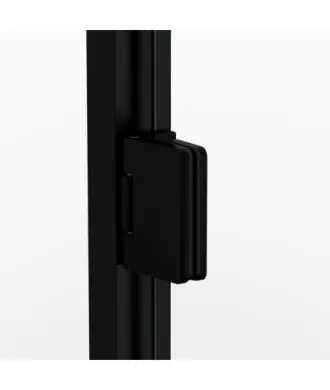 Paroi de douche noire avec 2 portes battantes en verre