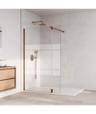 Paroi de douche fixe en cuivre plus Paroi de douche pliant