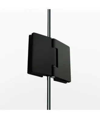 Paroi de douche titane 1 fixe + 1 battante sans fermeture en verre Glass