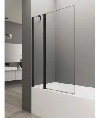 Paroi de baignoire noire 1 fixe + 1 porte battante Open GME en Melonbath | Écrans de salle de bains | Offres
