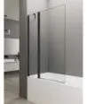 Paroi de baignoire noire 1 fixe + 1 porte battante Open