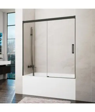 Pare-baignoire en titane 1 fixe + 1 coulissant Basic