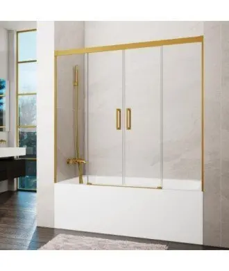 Pare-baignoire or brossé 2 fixes + 2 coulissants Basic