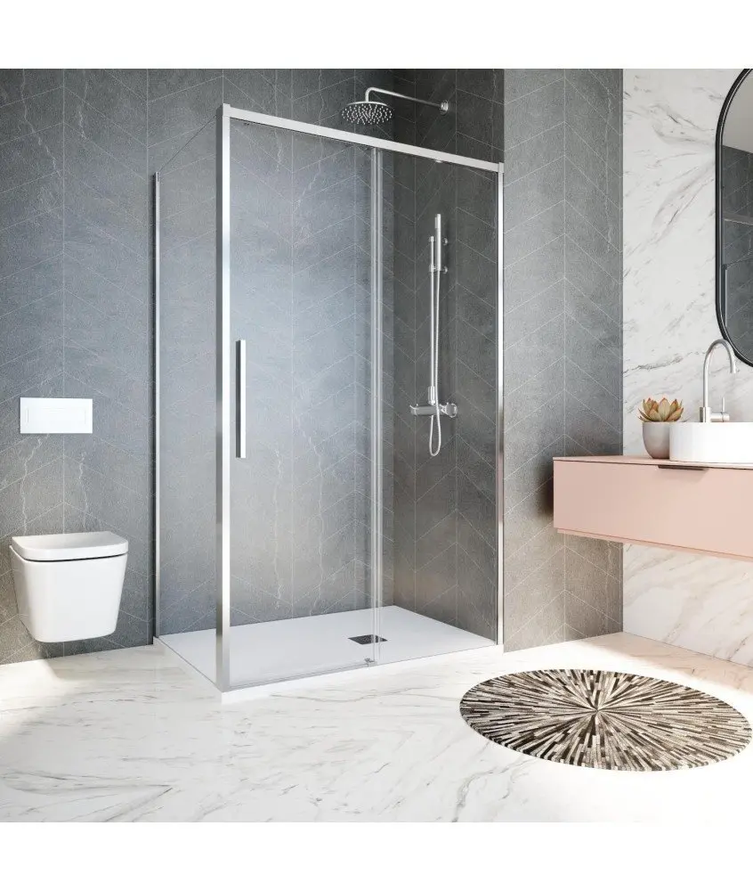 Paroi de douche coulissante rectangulaire Salma Profiltek en Melonbath | Écrans de salle de bains | Offres