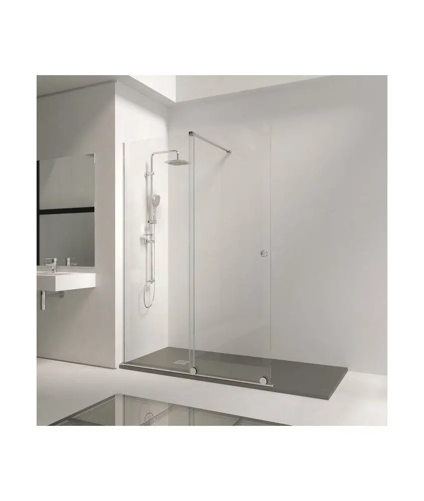 Paroi de douche fixe avec porte coulissante Bron Free Paroi de douche fixe avec porte coulissante Bron Free Torvisco en Melonbath | Écrans de salle de bains | Offres