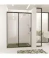 Paroi de douche noire fixe avec porte coulissante Treban