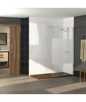 Paroi de douche fixe 6 mm en noir mat Rimini