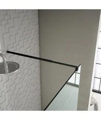 Paroi de douche fixe 6 mm en noir mat Rimini