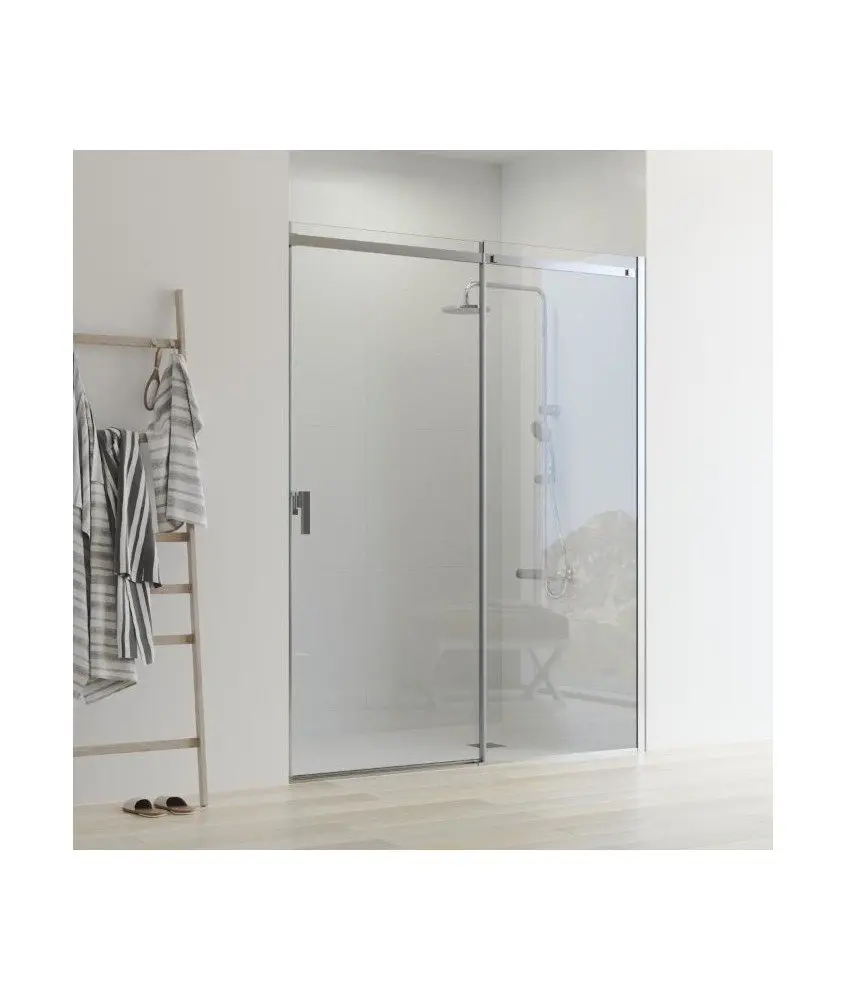 Paroi de douche 1 fixe plus 1 porte coulissante Ebro Torvisco en Melonbath | Écrans de salle de bains | Offres