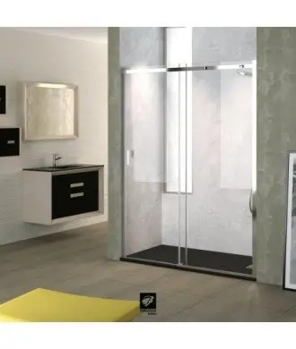 Paroi de douche 1 fixe plus 1 porte coulissante Ebro