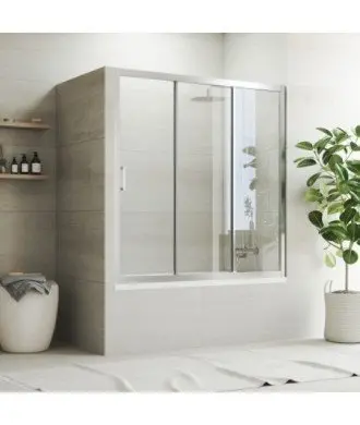 Pare de baignoire 1 fixe + 2 coulissants Nantes