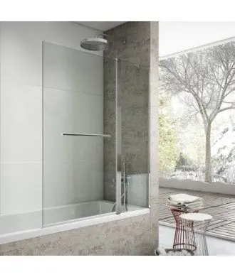 Paroi de baignoire 1 fixe plus 1 pliant Brest Torvisco en Melonbath | Écrans de salle de bains | Offres