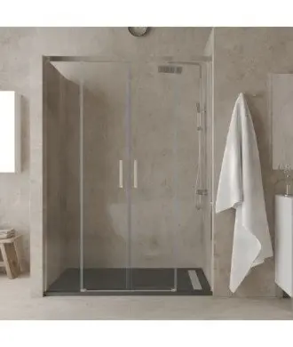 Paroi de douche frontale 2 fixe 2 coulissante Treban