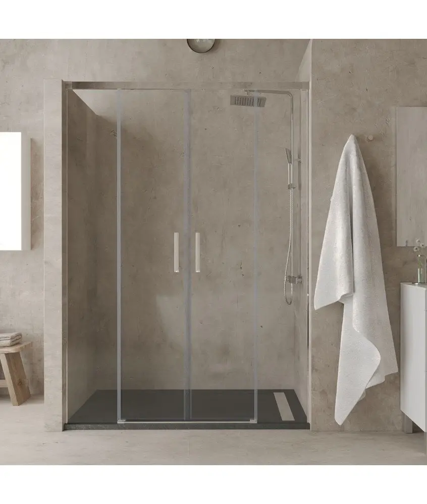 Paroi de douche frontale 2 fixe 2 coulissante Treban Paroi de douche frontale 2 fixe 2 coulissante Treban en Melonbath | Écrans de salle de bains | Offres