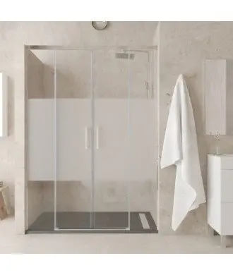 Paroi de douche frontale 2 fixe 2 coulissante Treban